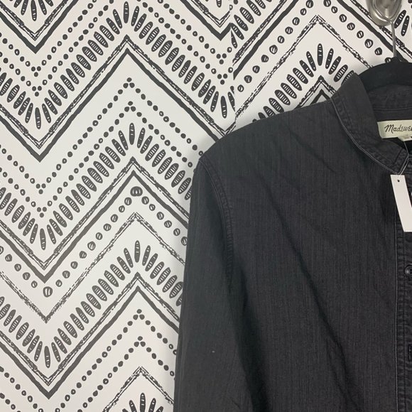 MADEWELL Denim Button-Up Shirt in Lunar Wash sz S - Picture 8 of 9